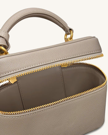 Cleo 盒形手挽袋 - 灰褐色