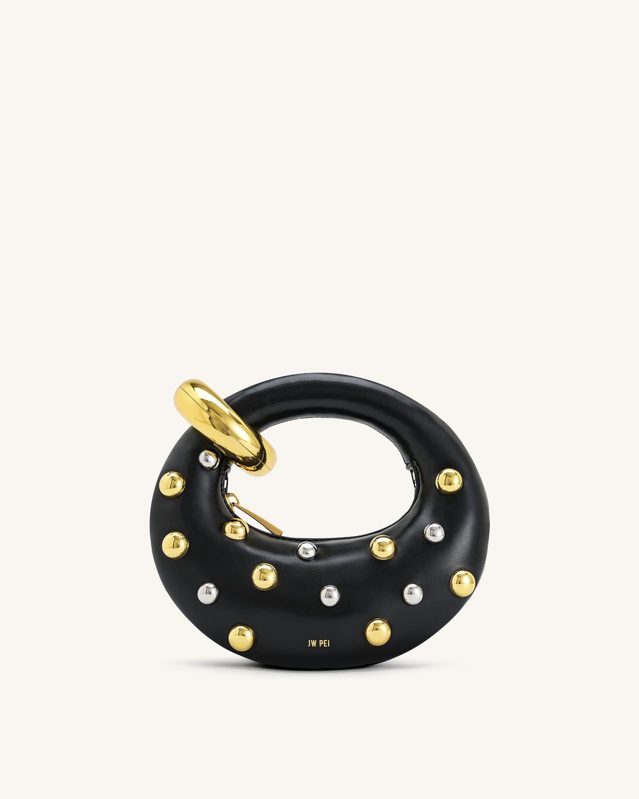 Abacus 鉚釘裝飾迷你手提袋 - 黑色