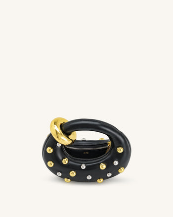 Abacus 鉚釘裝飾迷你手提袋 - 黑色