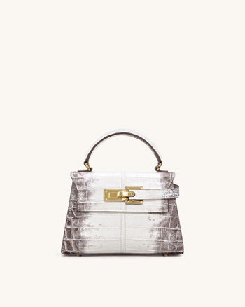 Elise 上手柄袋 - 白色鱷魚紋