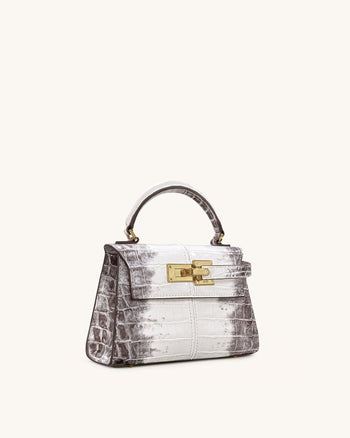 Elise 上手柄袋 - 白色鱷魚紋
