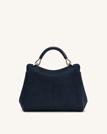 Lucia 經典仿麂皮手挽袋 - 海軍藍