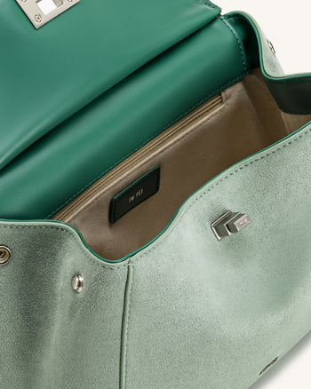 Lucia 經典仿絨面手挽包 - 抹茶綠