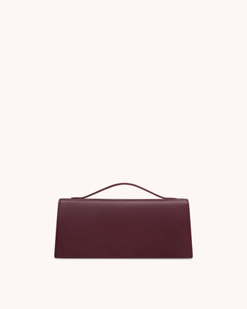 Lena 金屬繩結手提袋 - 深酒紅色