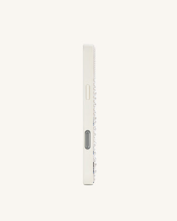 珍珠天鵝裝飾手機殼 - 白色