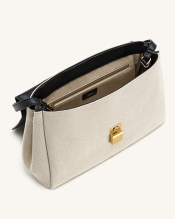 Hilary 肩背袋 - 黑色帆布