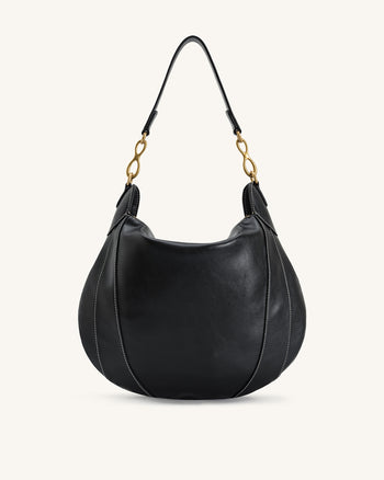 Daria 金屬吊飾肩袋 - 黑色