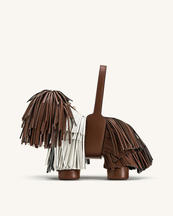 Nita 小狗造型手提包 - 焦糖棕