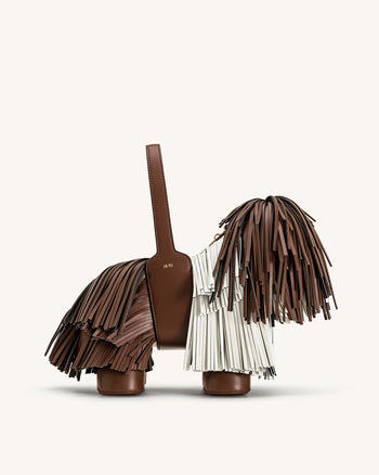 Nita 小狗造型手提包 - 焦糖棕