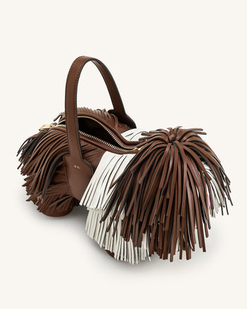 Nita 小狗造型手提包 - 焦糖棕