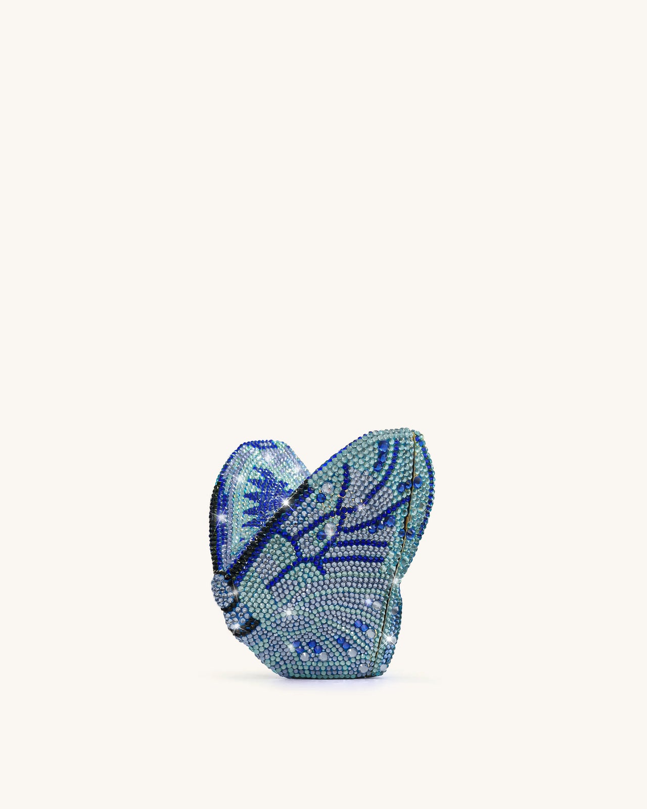 Paisley 水晶蝴蝶手拿袋 - 藍色