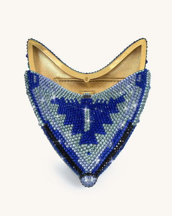 Paisley 水晶蝴蝶手拿袋 - 藍色