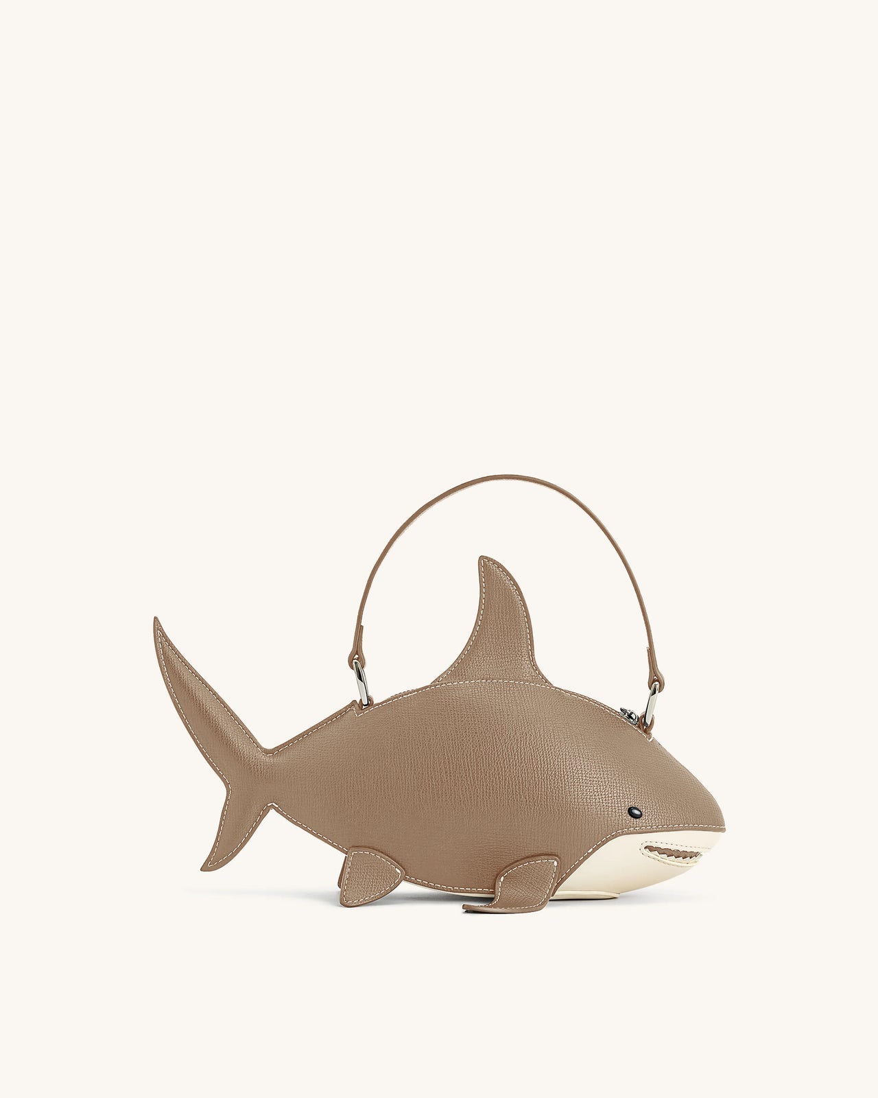 Nerys 鯊魚造型手袋 - 淺啡色