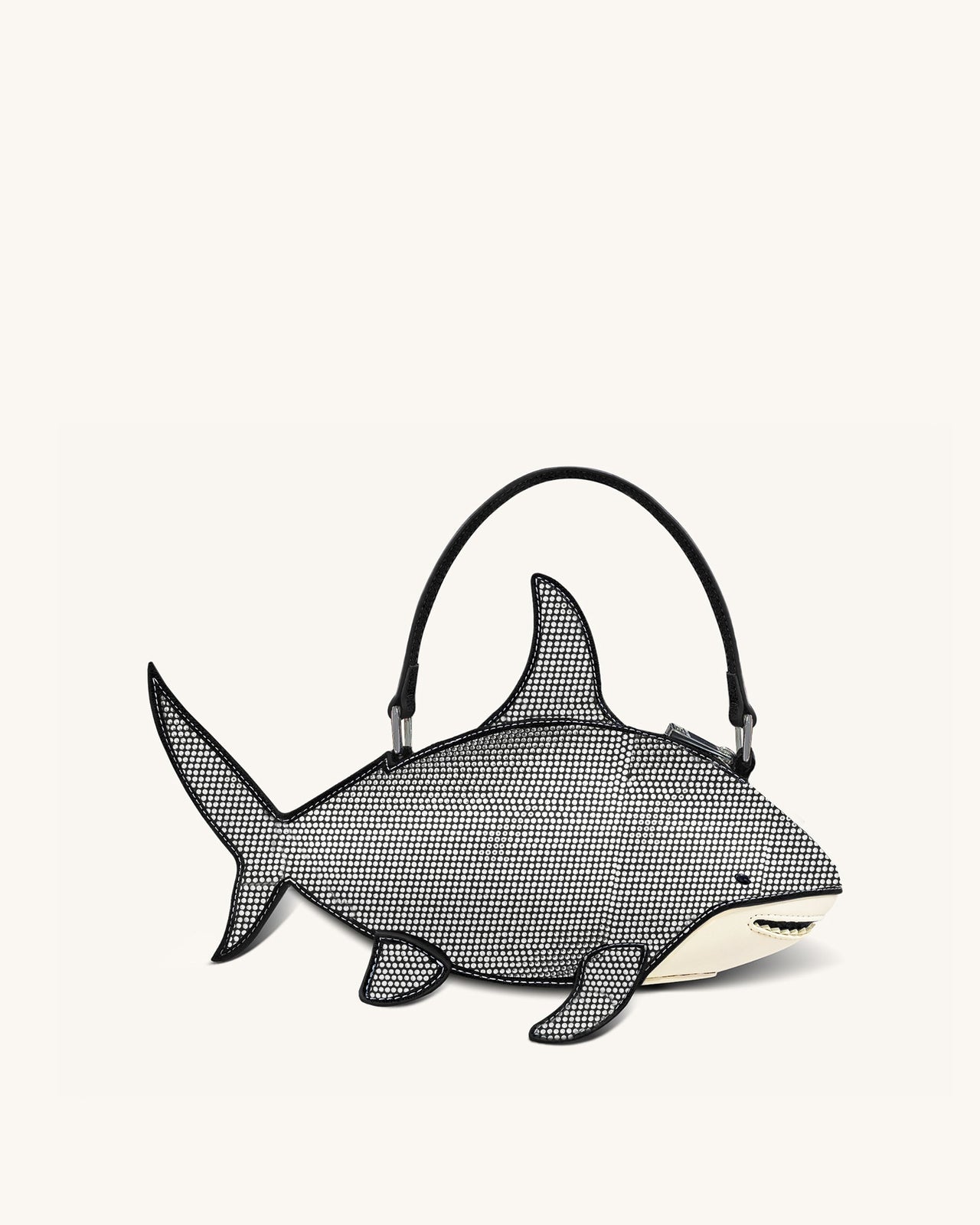 Nerys 黑色人造水晶鯊魚造型手提袋