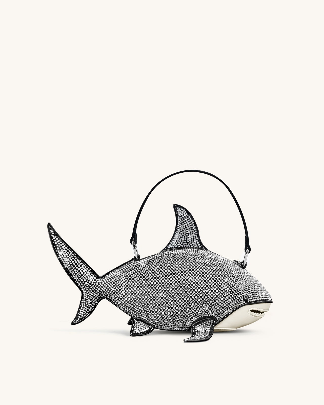 Nerys 黑色人造水晶鯊魚造型手提袋