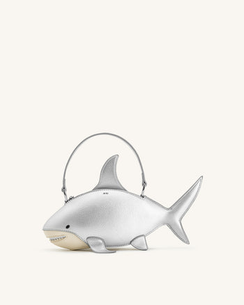 Nerys 鯊魚造型手袋－銀色