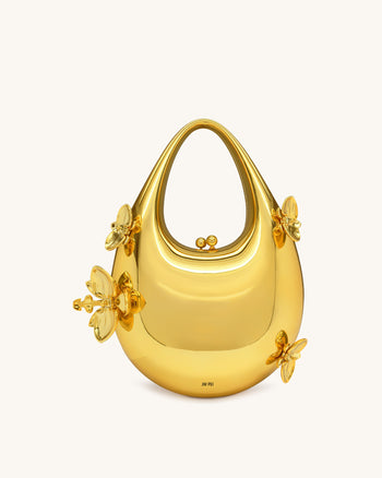 Lydia 花卉裝飾手袋 - 金色