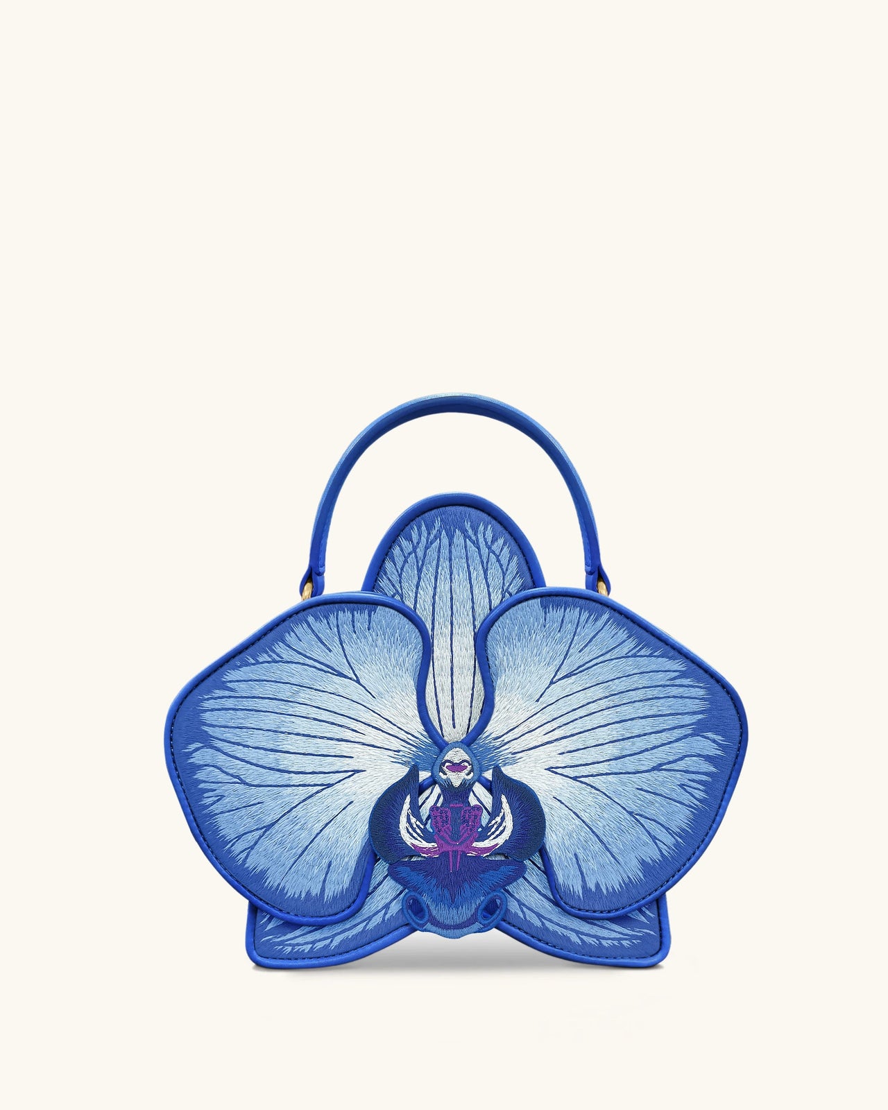 Flora 蘭花造型手提袋 - 藍色