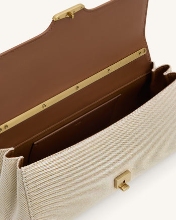 Eloise 肩袋－啡色帆布