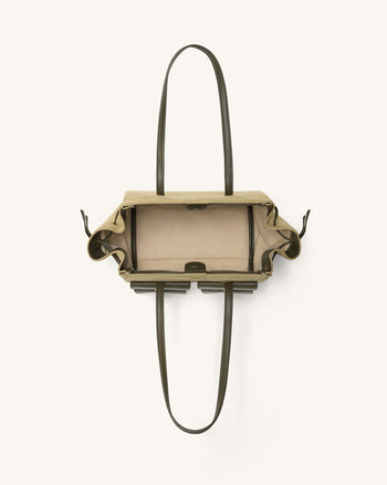 Linda 綠色仿麂皮托特袋