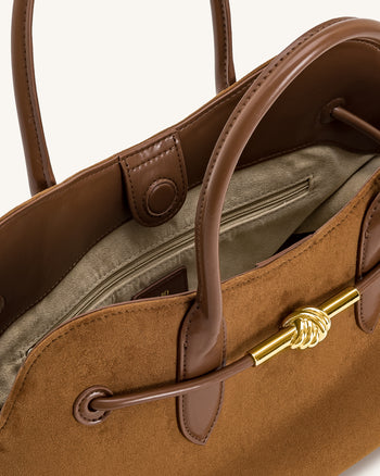 Adele 金屬繩結手挽袋 - 焦糖啡