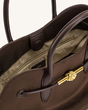 Adele 金屬繩結手挽袋 - 摩卡啡