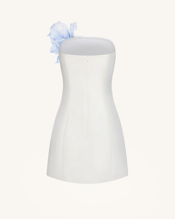 碎花圖案迷你裙 - 白色