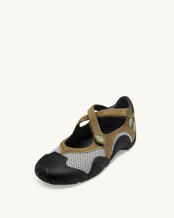 Caitlin 網眼鏤空運動鞋 - 啡色