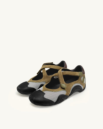 Caitlin 網眼鏤空運動鞋 - 啡色