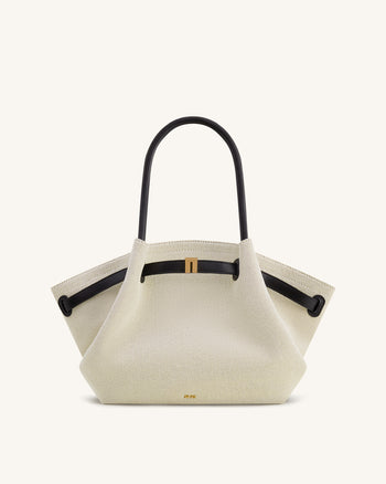 Hana 中型托特袋 - 黑色帆布