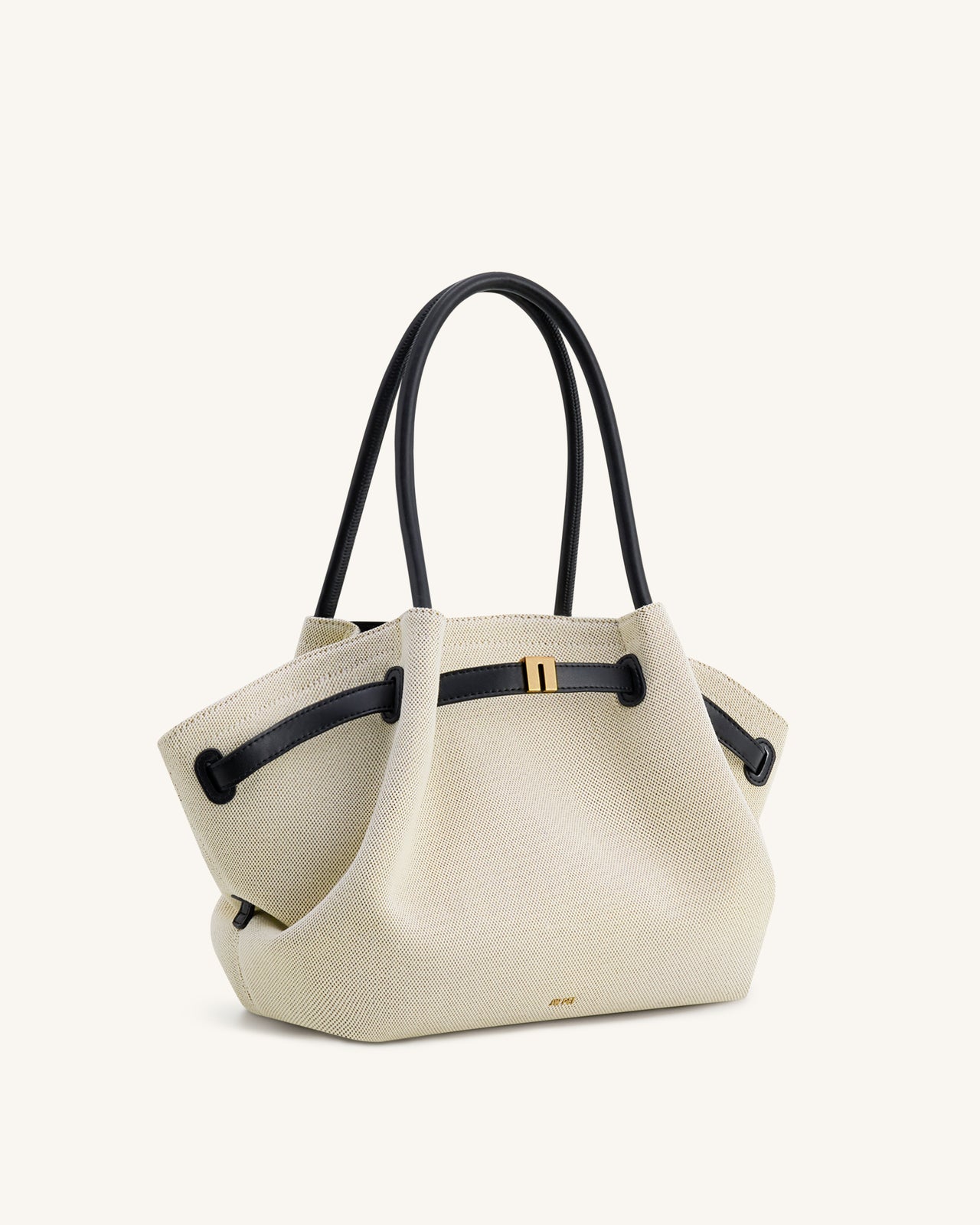 Hana 中型托特袋 - 黑色帆布