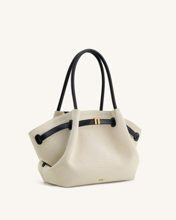 Hana 中型托特袋 - 黑色帆布