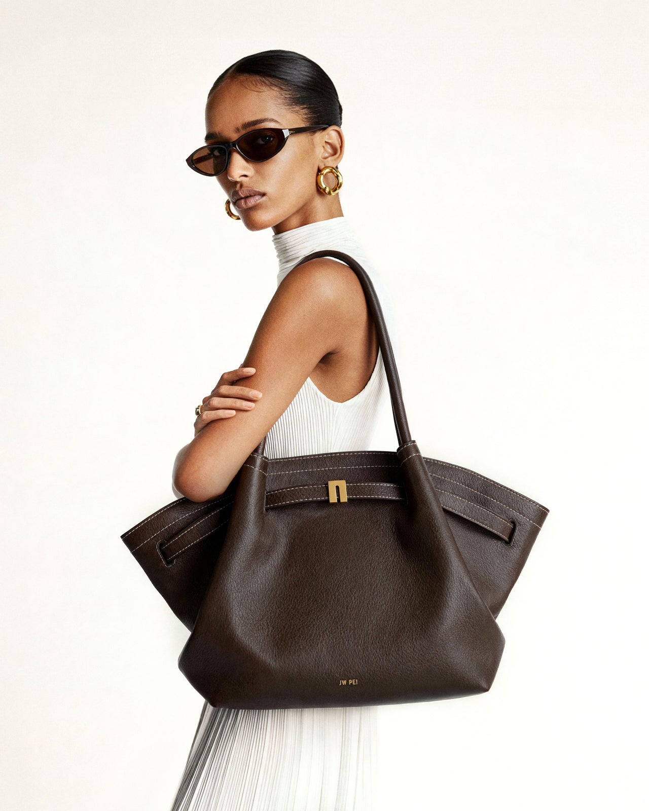 Hana 大號手提袋 - 深棕色