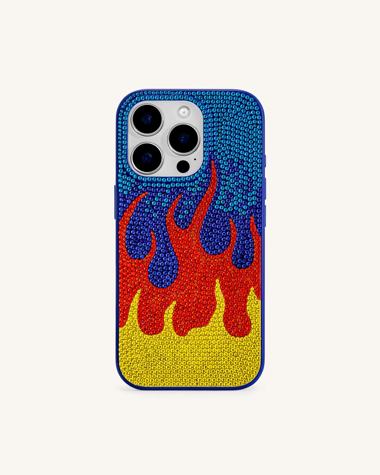 火焰圖案 iPhone 手機殼－多色藍色