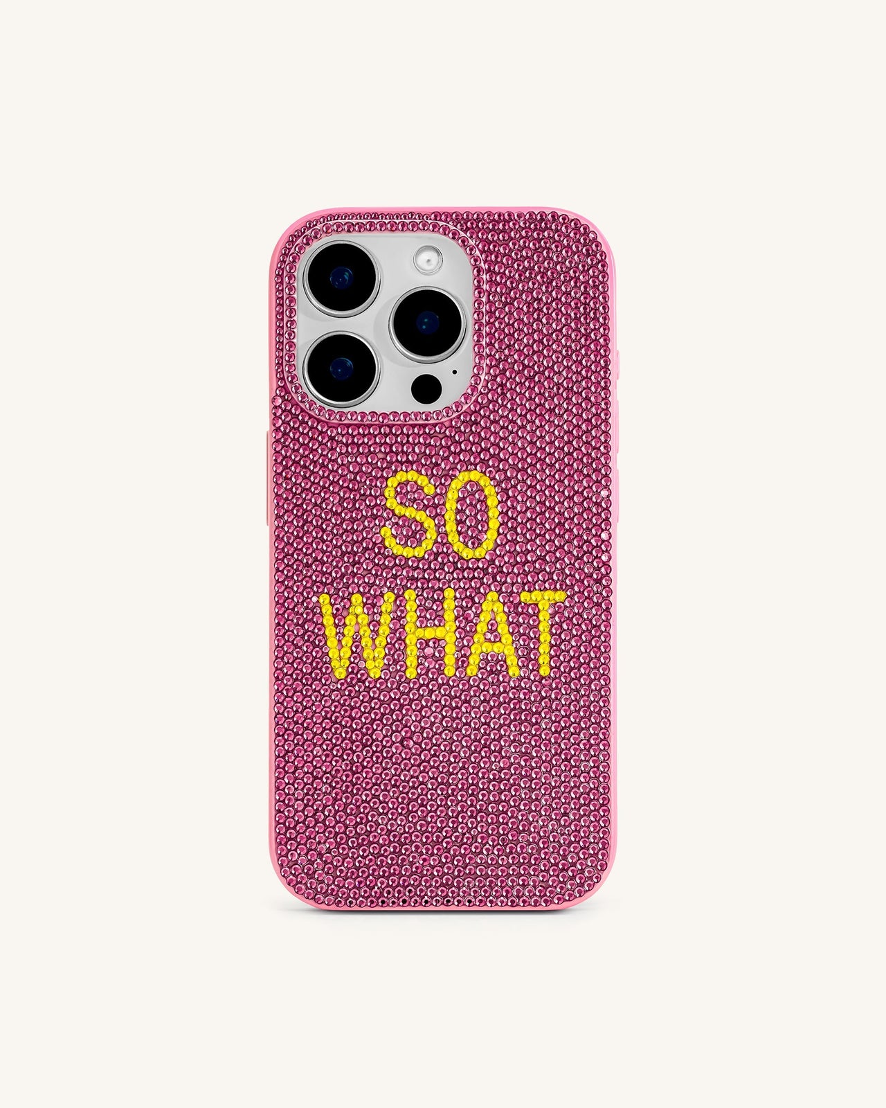 So What 鑲鑽手機殼 - 粉色