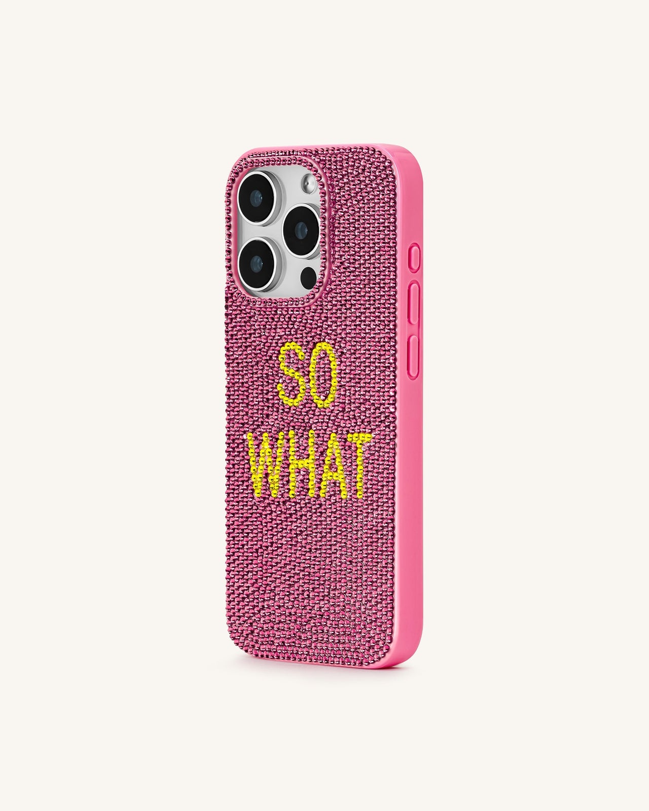 So What 鑲鑽手機殼 - 粉色