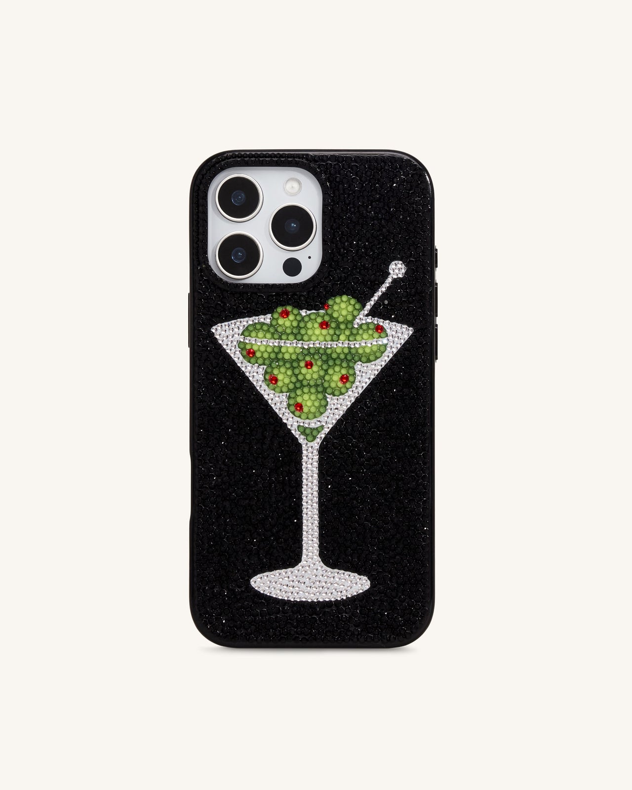 Olive Martini 水鑽手機殼 - 黑色