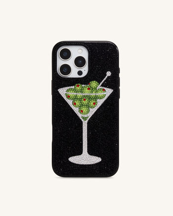 Olive Martini 水鑽手機殼 - 黑色