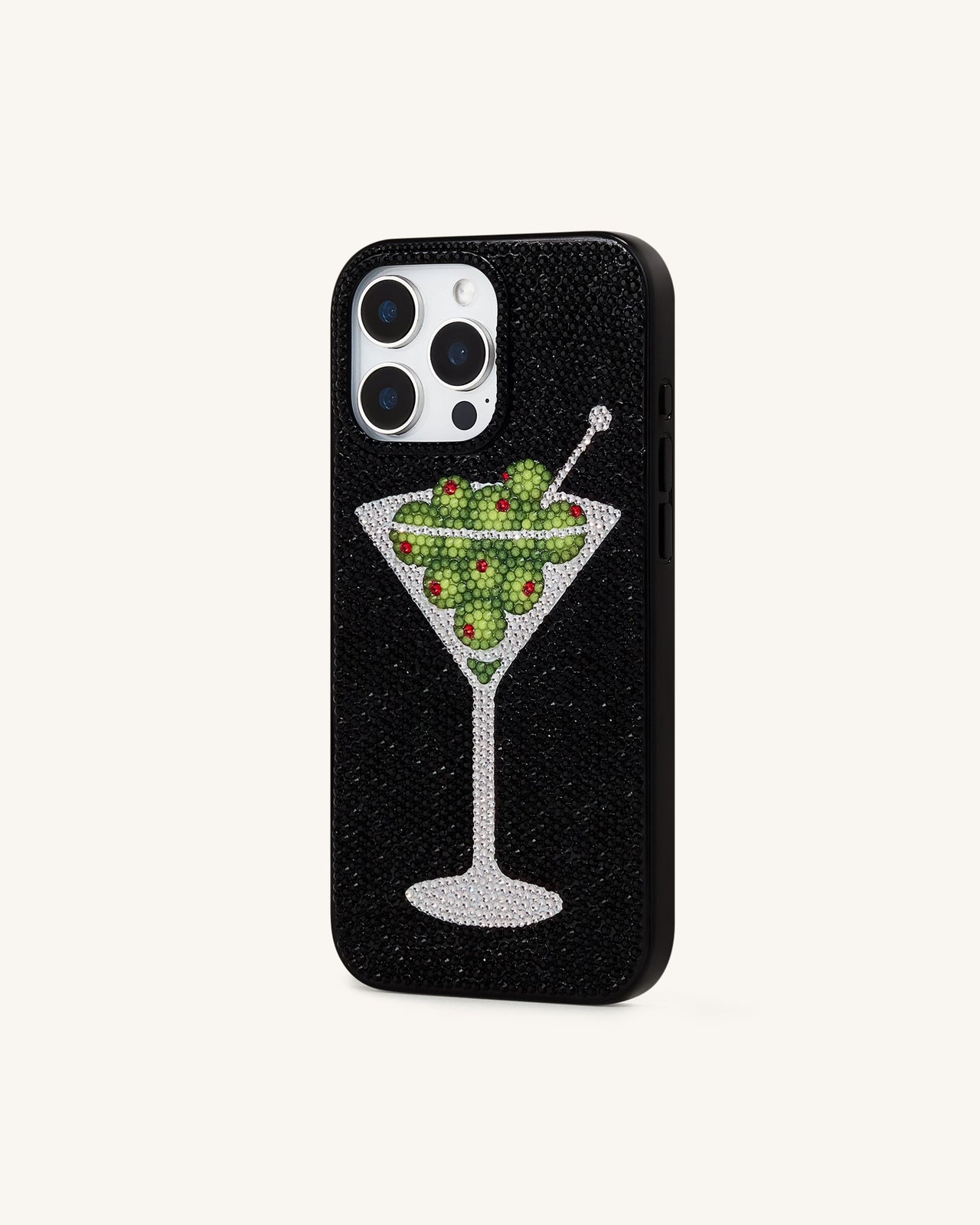 Olive Martini 水鑽手機殼 - 黑色