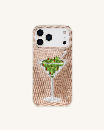 Olive Martini 水鑽手機殼 - 金色