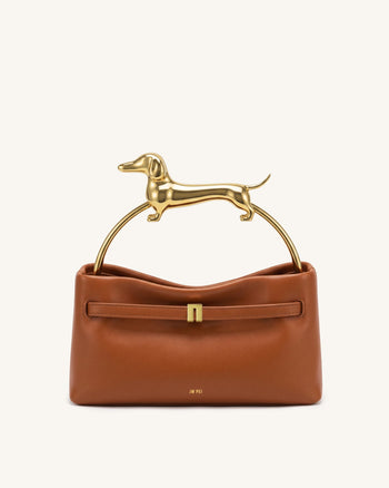 Maeve 臘腸狗手柄手挽袋 - 干邑色