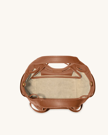 Mabel 軟蝴蝶結手挽袋 - 焦糖啡色