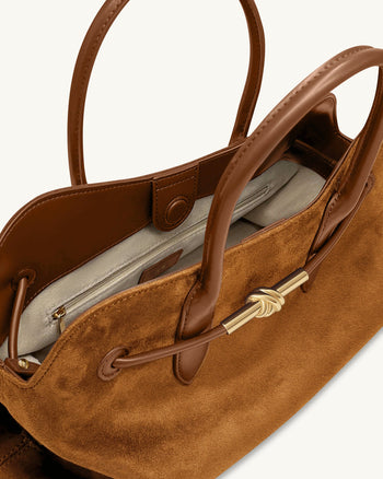 Adele 金屬繩結手挽袋 - 焦糖啡