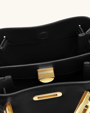 Charlene 雙扣流浪包 - 黑色