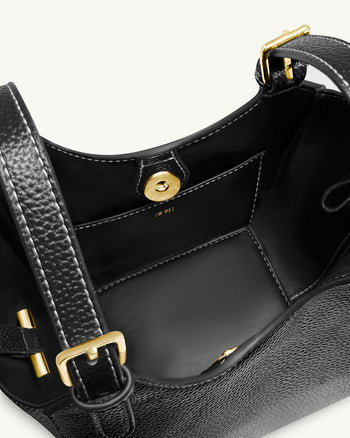 Ines 鎖頭手挽袋 - 黑色