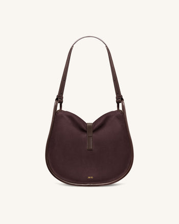 Arla 小號仿麂皮流浪包 - 朱古力色