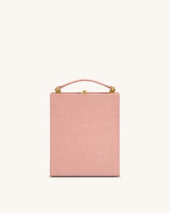 Taya 酒杯小狗圖案書形手拿袋 - 粉紅色