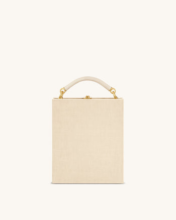 Elle 野餐圖案書本手挽袋 - 卡其色