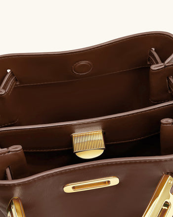 Charlene 雙扣流浪包 - 啡色