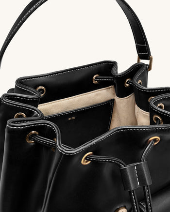 Harper 搭扣口袋背包 - 黑色